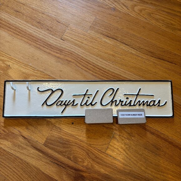 Hearth & Hand Magnolia Metal “Days Til Christmas” Advent Calendar Sign – White - Picture 2 of 4